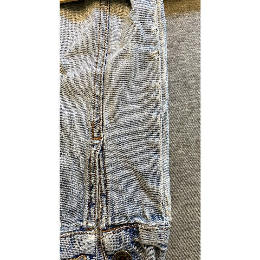Vintage Guess Denim Jean Jacket Size SMALL Made in USA Distressed Med Wash Women - Picture 8 of 12